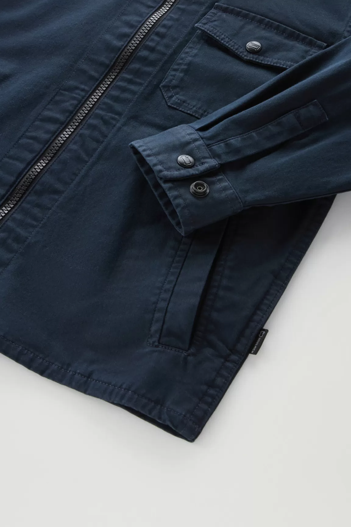 Bambino Woolrich Abbigliamento>Giacca A Camicia Da Bambino In Cotone Elasticizzato Tinta In Capo