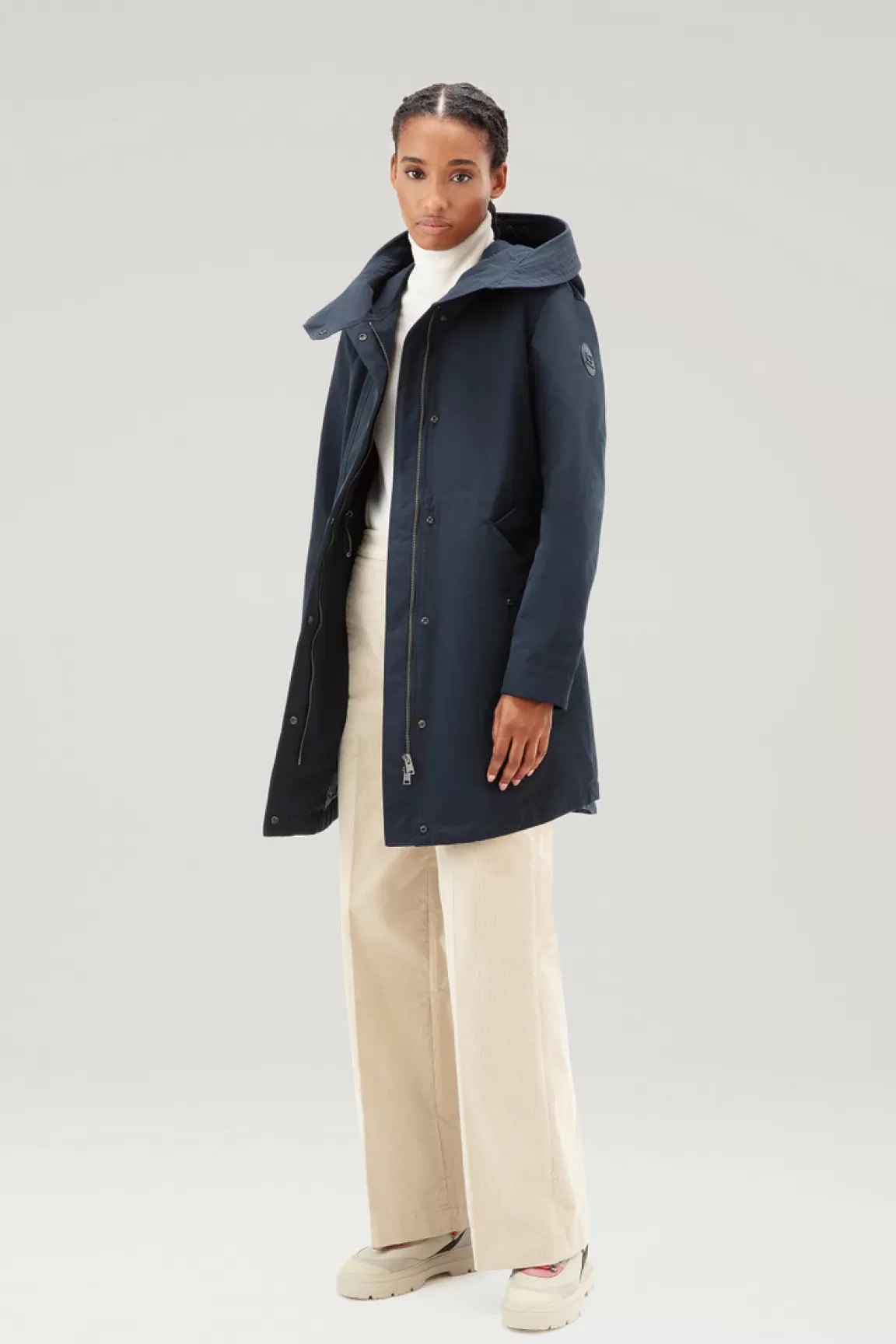 Donna Woolrich Parka>Military Parka 3 In 1 In Ramar Cloth Con Giacca Trapuntata Removibile