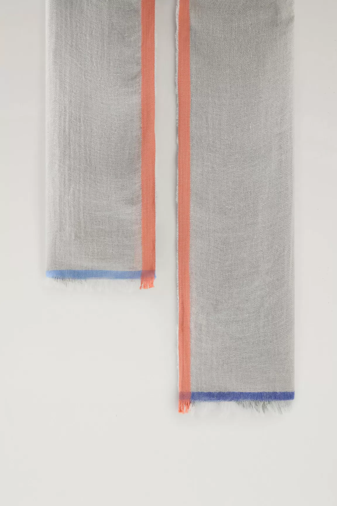 Donna Woolrich Sciarpe>Sciarpa In Misto Lino E Cotone Con Motivo Color Block
