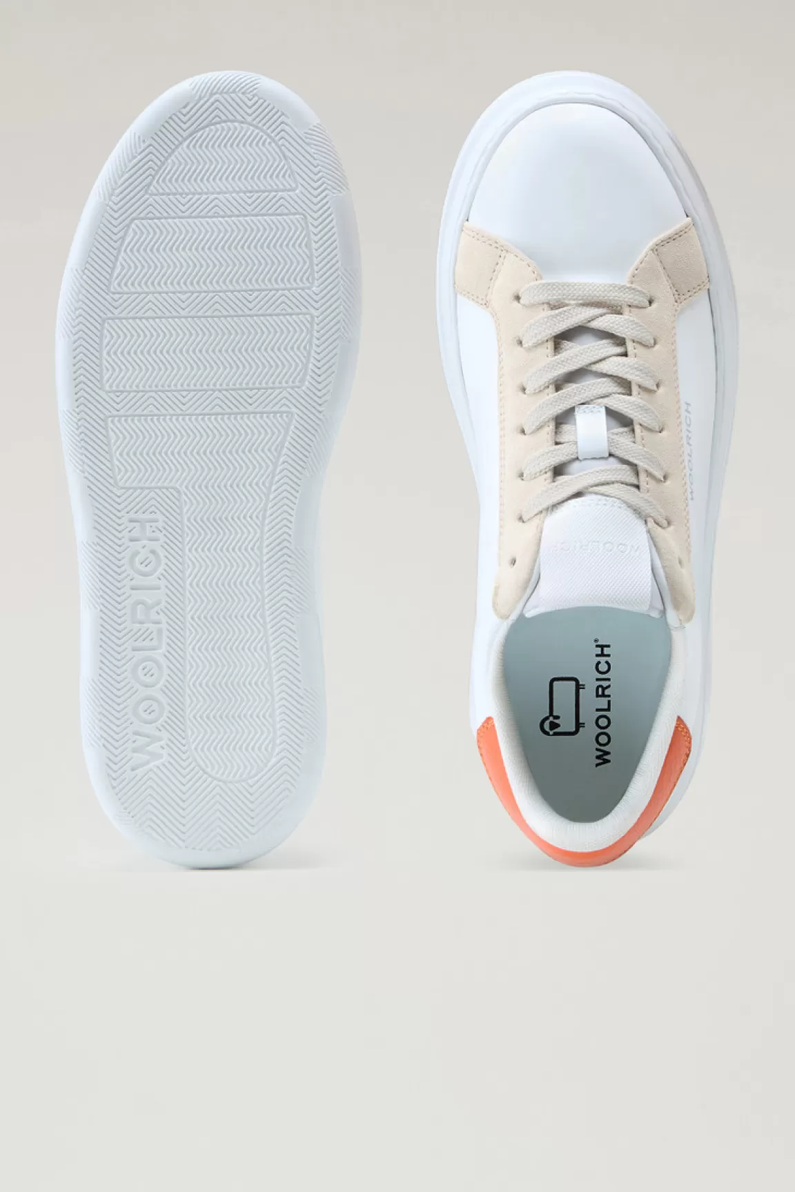 Donna Woolrich Sneakers>Sneakers Chunky Court In Pelle Con Dettagli A Contrasto