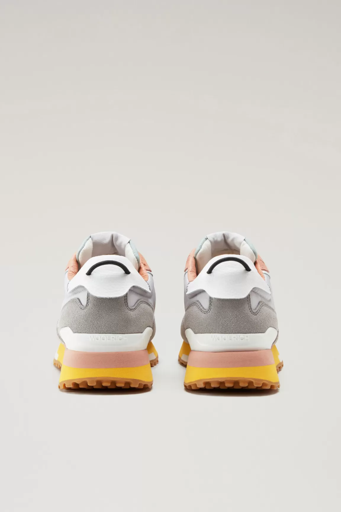 Donna Woolrich Sneakers>Sneakers Retro In Pelle Con Dettagli In Nylon